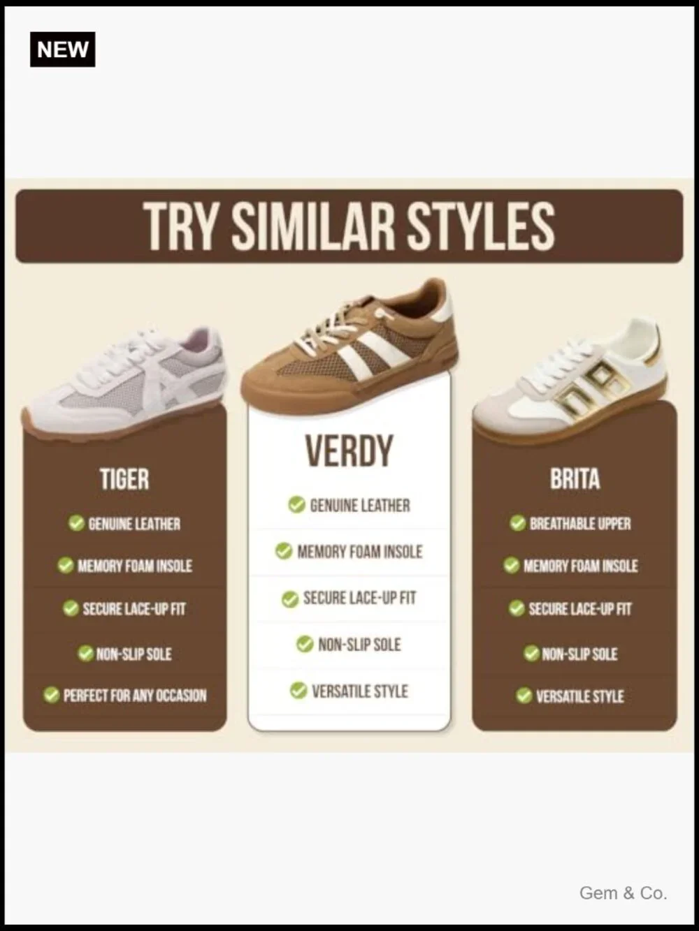 Genuine Leather Fashion Sneakers - Memory Foam - Slip On